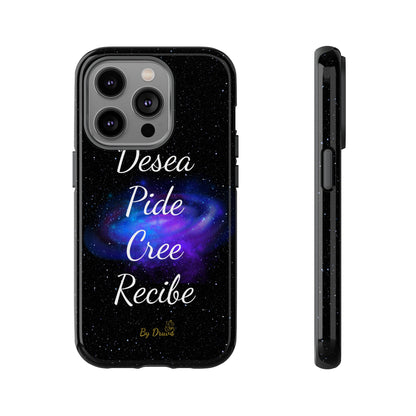 Funda para Móvil, Desea, Pide, Cree, Recibe, Ley de Atracción, Pensamiento Positivo,  iPhone, Samsung, Google Pixel, Carcasa para movil