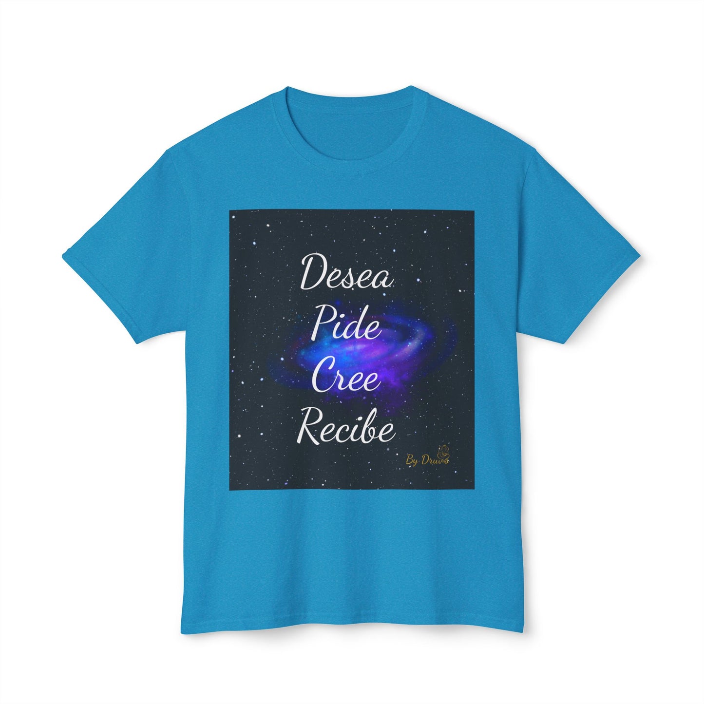 Camiseta Unisex de Algodón Desea, Pide, Cree, Recibe  - Ley de Atracción, Pensamiento Positivo, Ropa Diarias