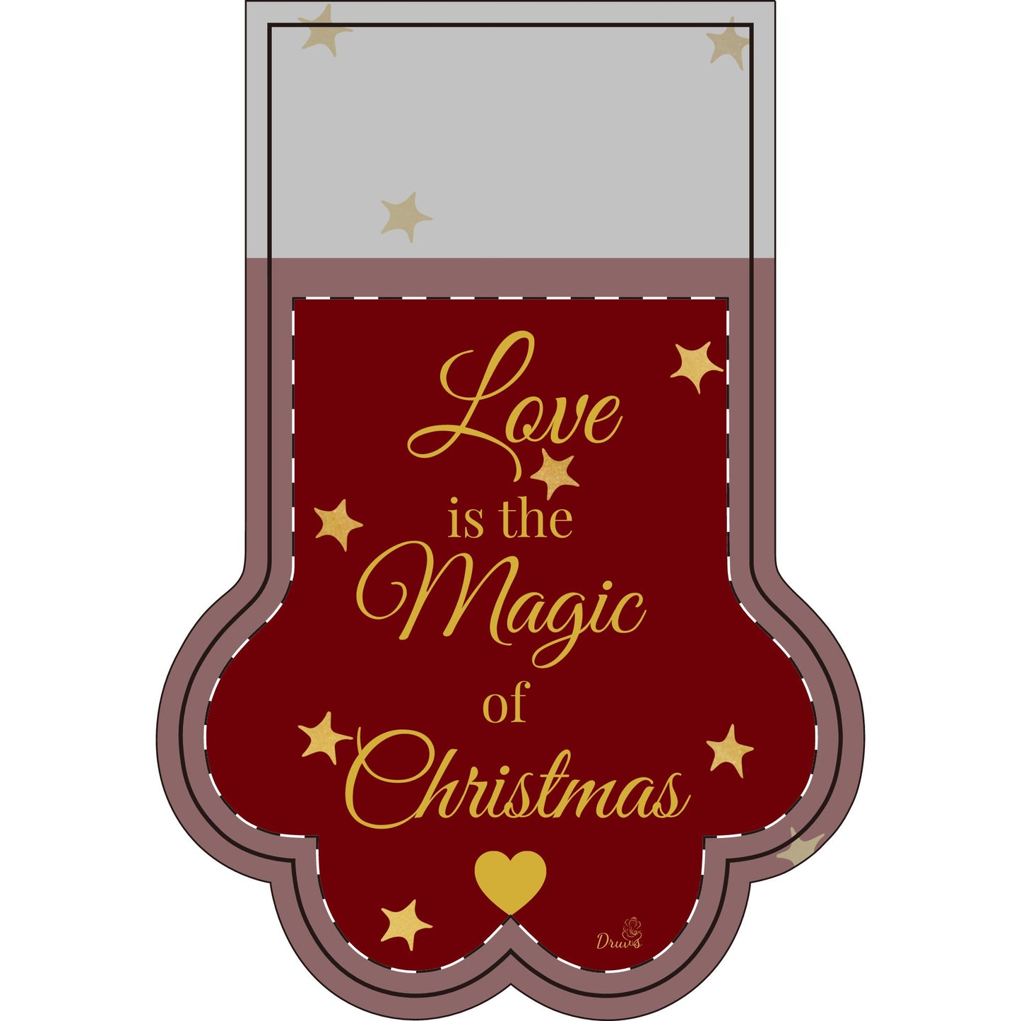 Personalized Paw Christmas Stocking – "Love is the Magic of Christmas" – Custom Name for Pets