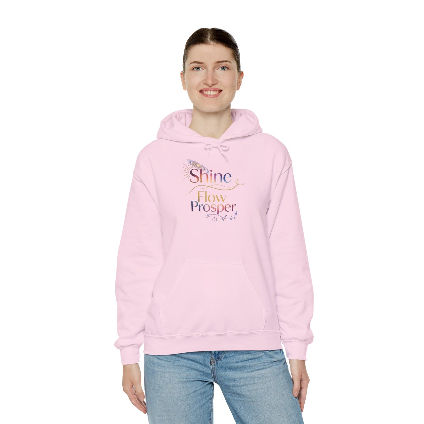 Shine Flow Prosper – Spiritual Manifestation Hoodie