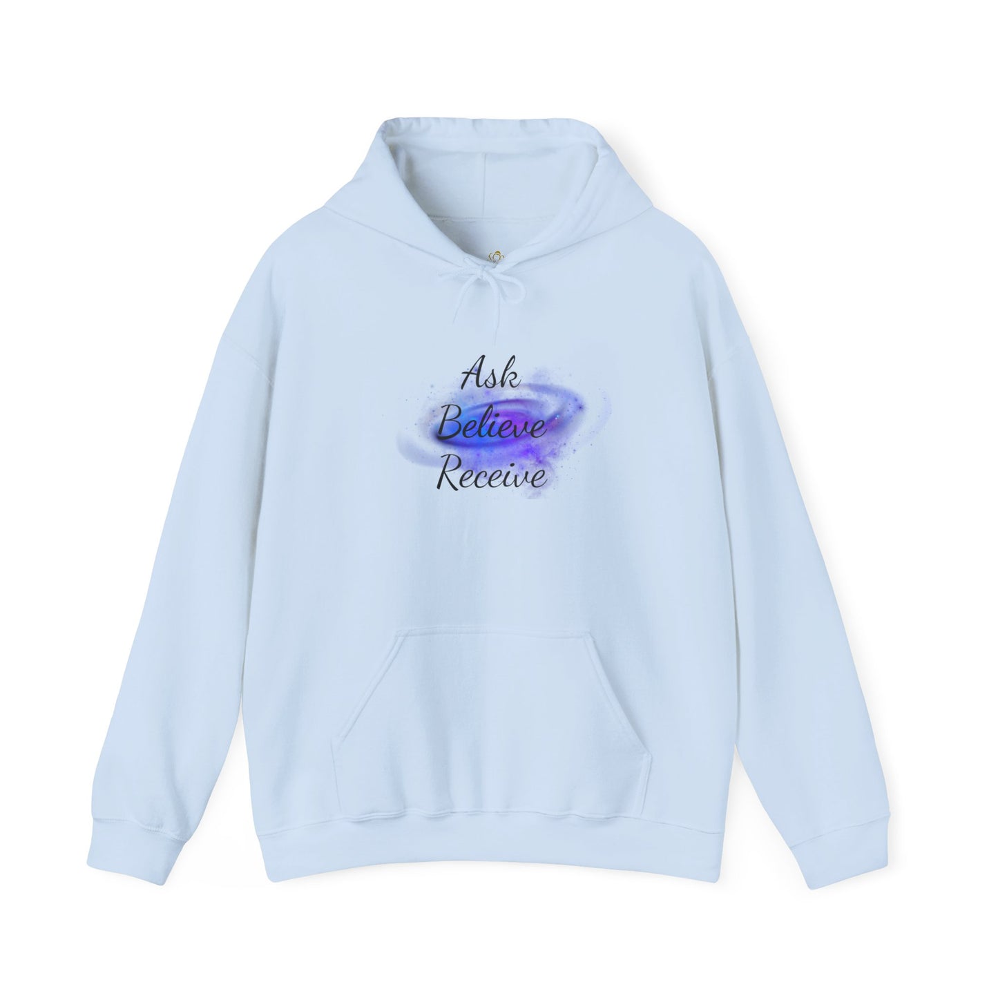 Ask Believe Receive Hoodie | Spiritual Manifestation Sweatshirt for Meditation & Mindfulness
