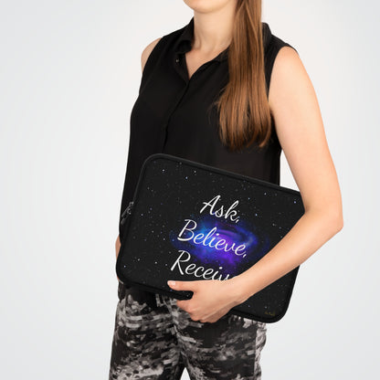 Ask. Believe. Receive. Laptop Sleeve – Cosmic Law of Attraction Tech Case by Druvs