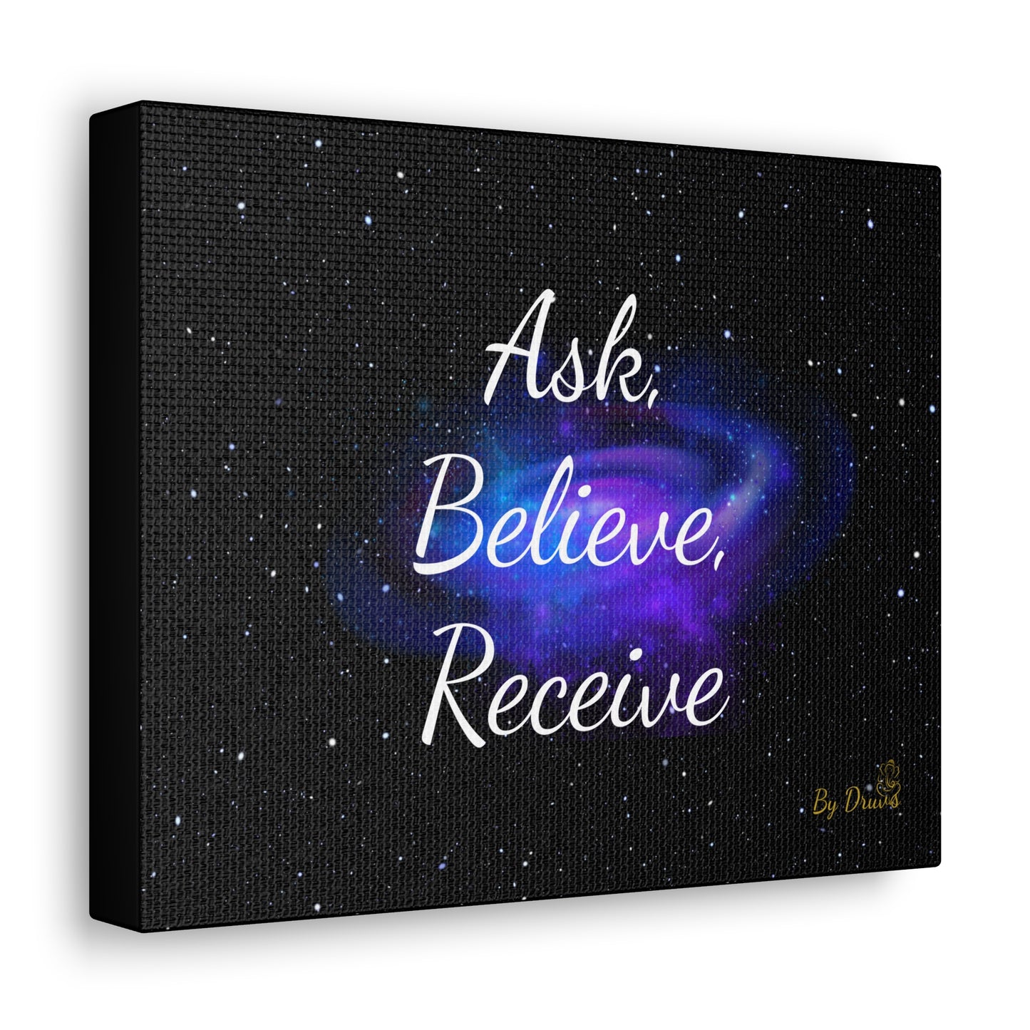 Decorative Canva Wrap with Ask, Believe, Receive, Law of Attraction, Positive Thinking, Gift, House Decoration