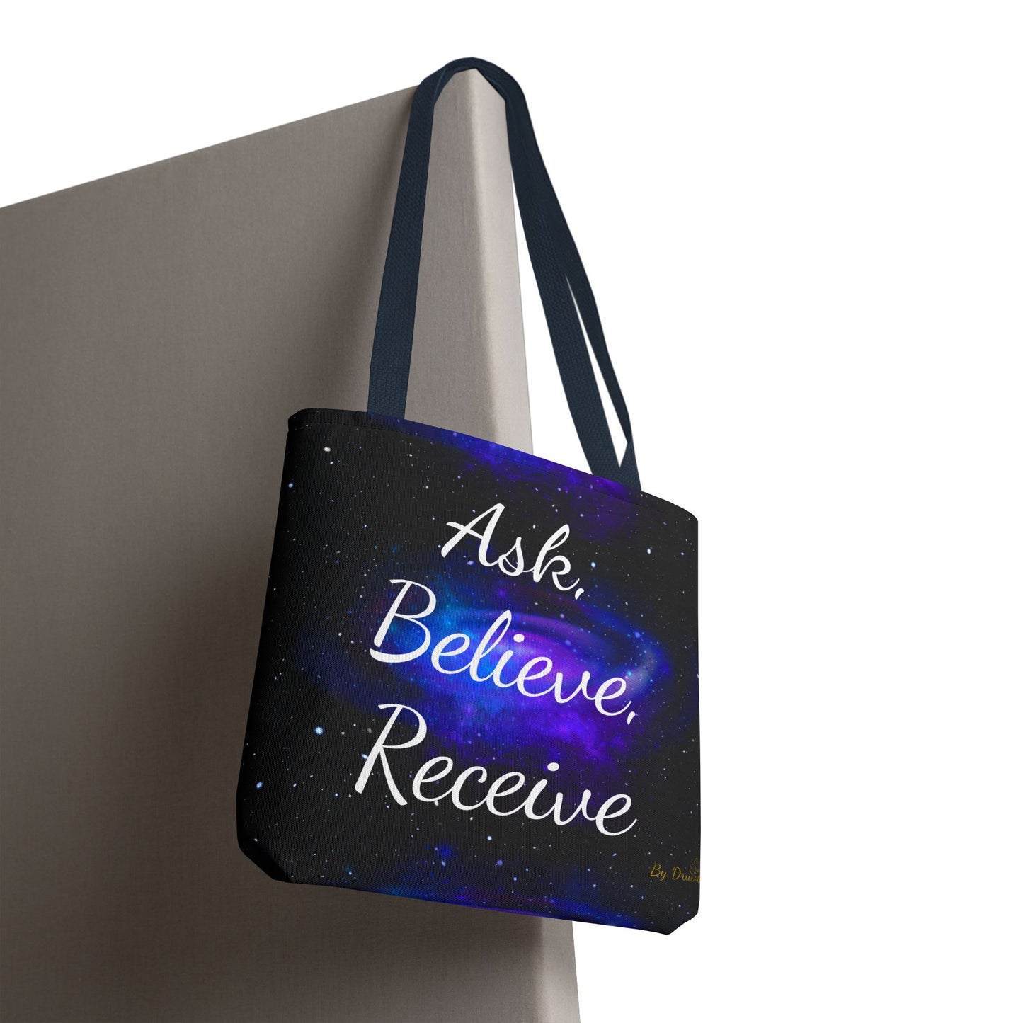 Ask Believe Receive Tote Bag – Manifestation Galaxy Shopper by Druvs