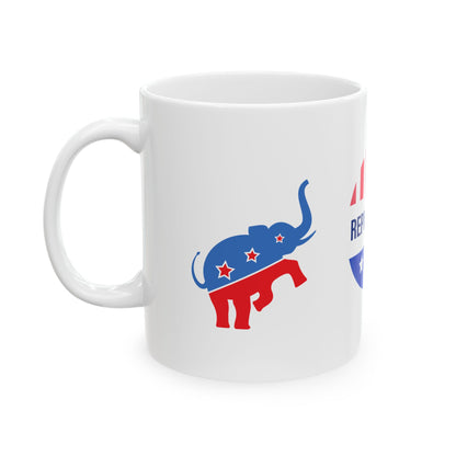 Republican Party Mug – Patriotic Elephant Design | 11oz Ceramic Coffee Cup