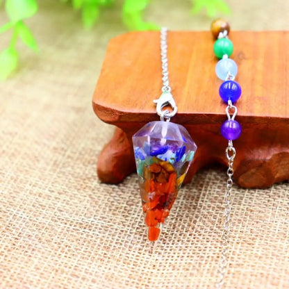 7 Chakra Orgonite Pendulum,