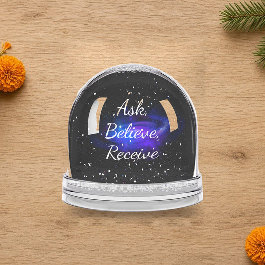 ask believe receive snow globe