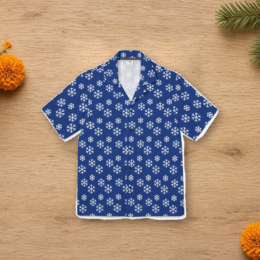 blue snowflake shirt for christmas time or a party