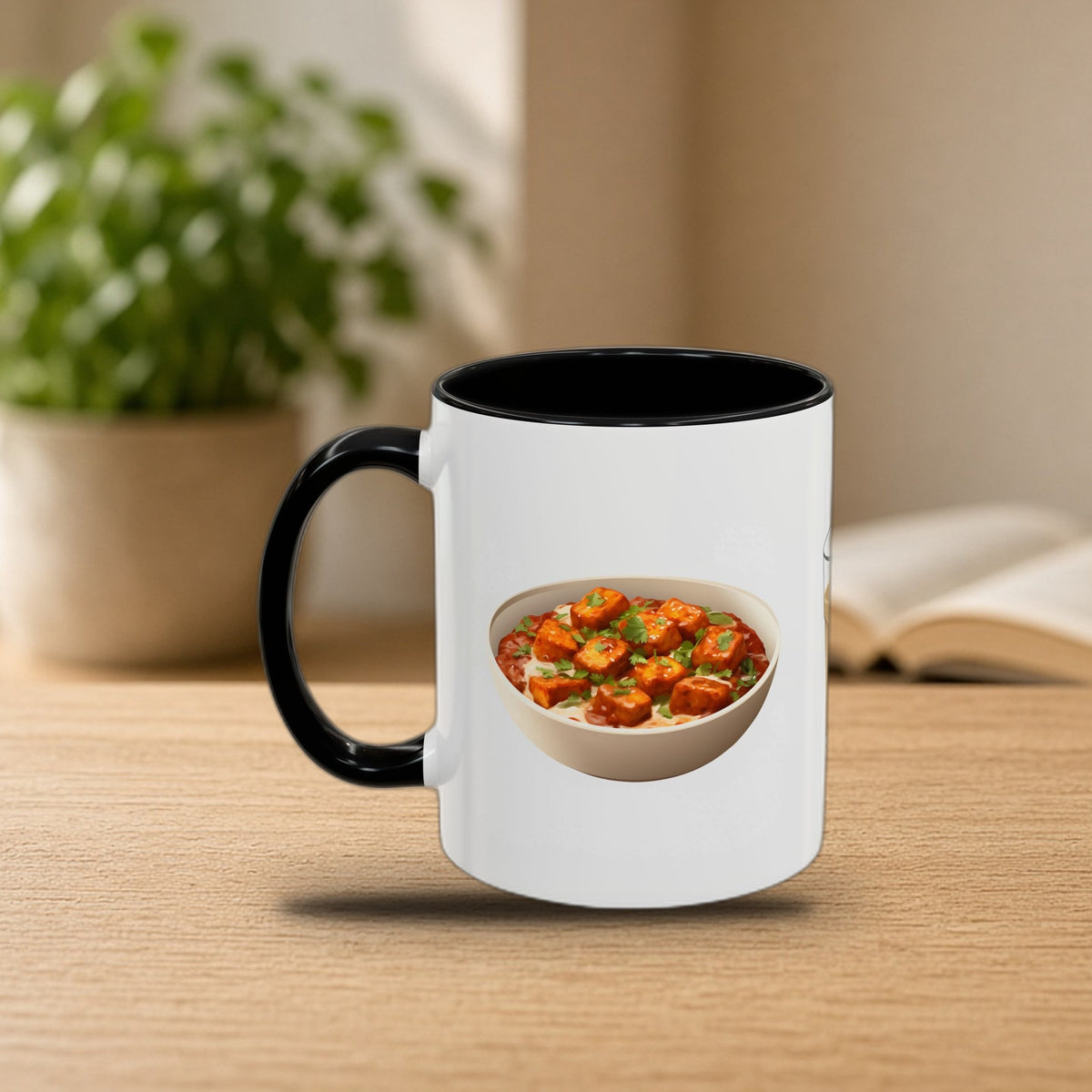 Chai Paneer Dosa two-tone mug on a cozy morning desk