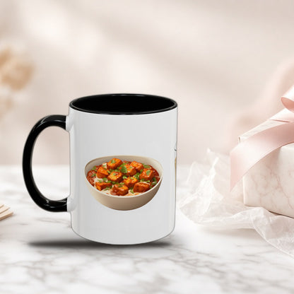 Chai Paneer Dosa two-tone mug as a wrapped gift
