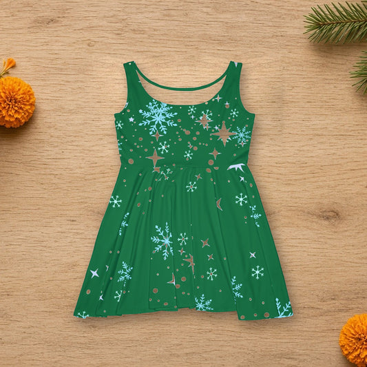 dresses greensnowflakledress