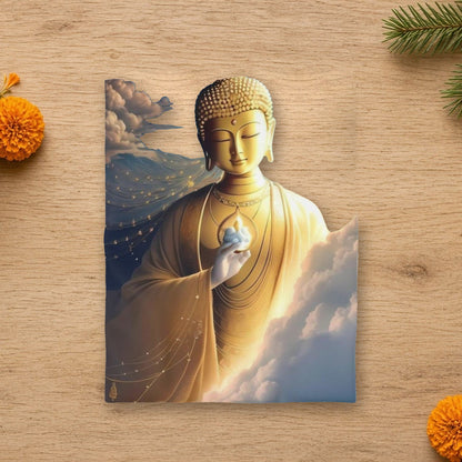 golden buddha clouds duvet cover