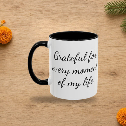 gratitude quote two tone mug