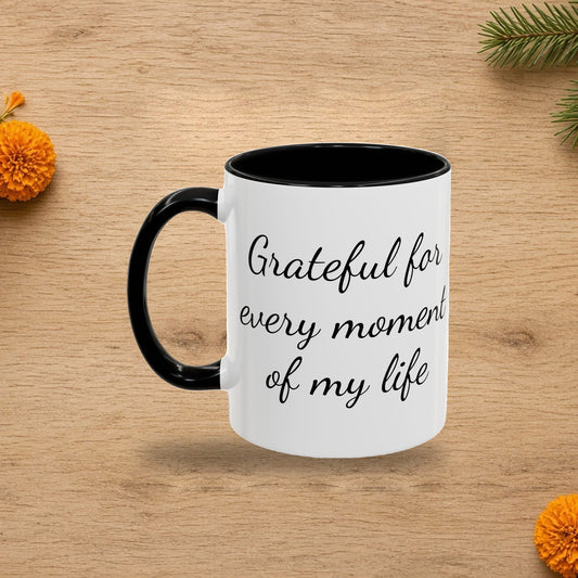 gratitude quote two tone mug