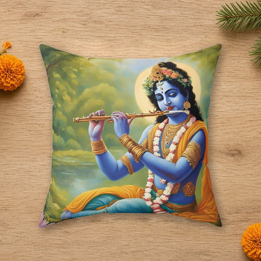 krishna flute cushion pillow