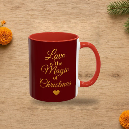 love is the magic of christmas accent mug