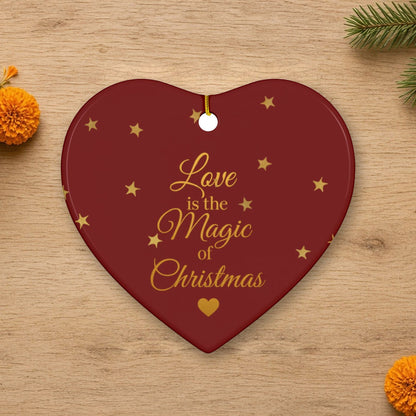 love is the magic of christmas heart ornament