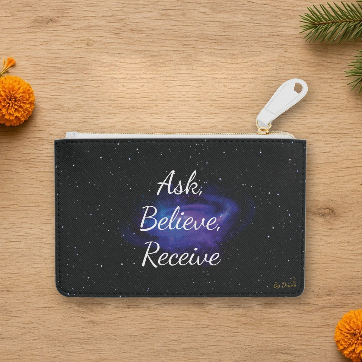 mini clutch bag with ask believe receive gift idea