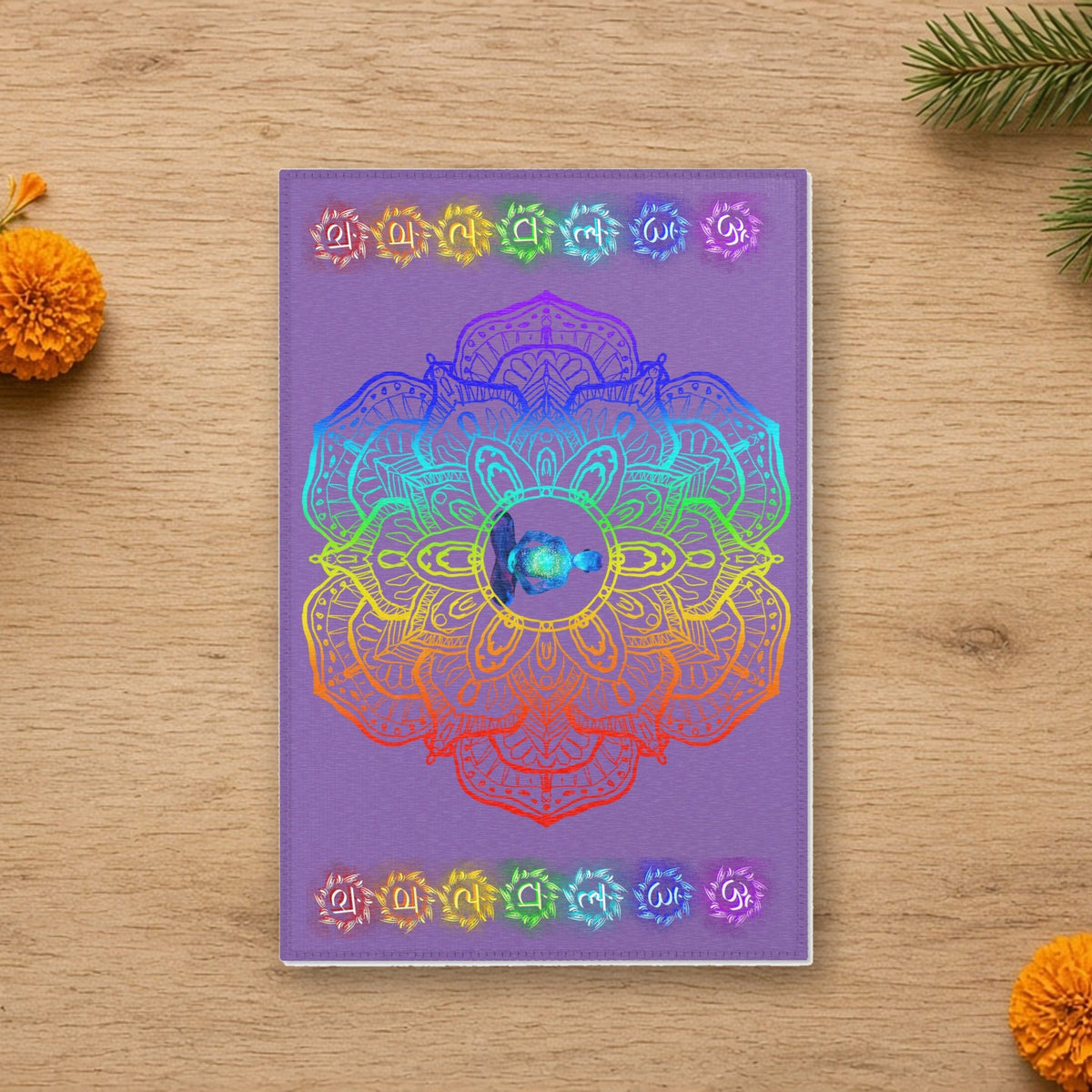 rainbow chakra mandala rug