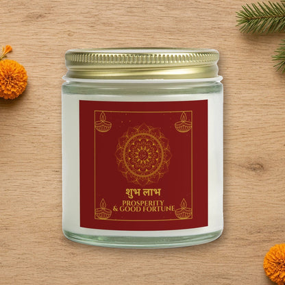shubh labh diwali soy candle red