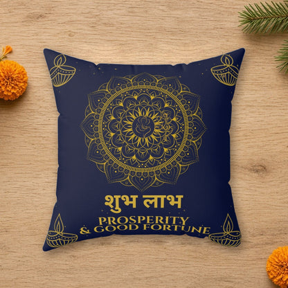 shubh labh royal blue cushion
