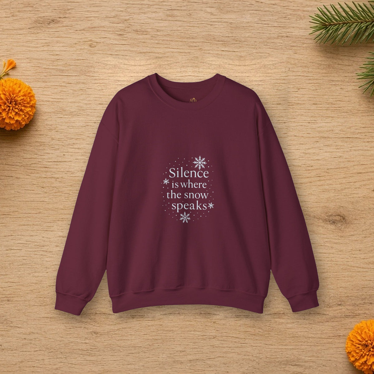 silence snow speaks sweatshirt