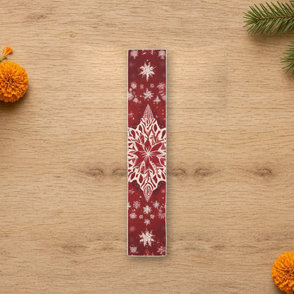 table runner red christmas star snowflake pattern
