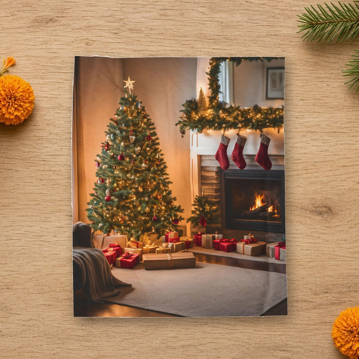 velveteen christmas fireplace tree blanket