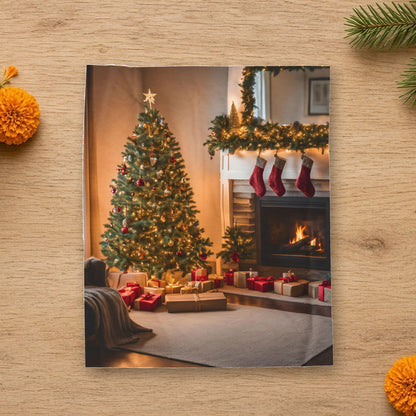 velveteen christmas fireplace tree blanket