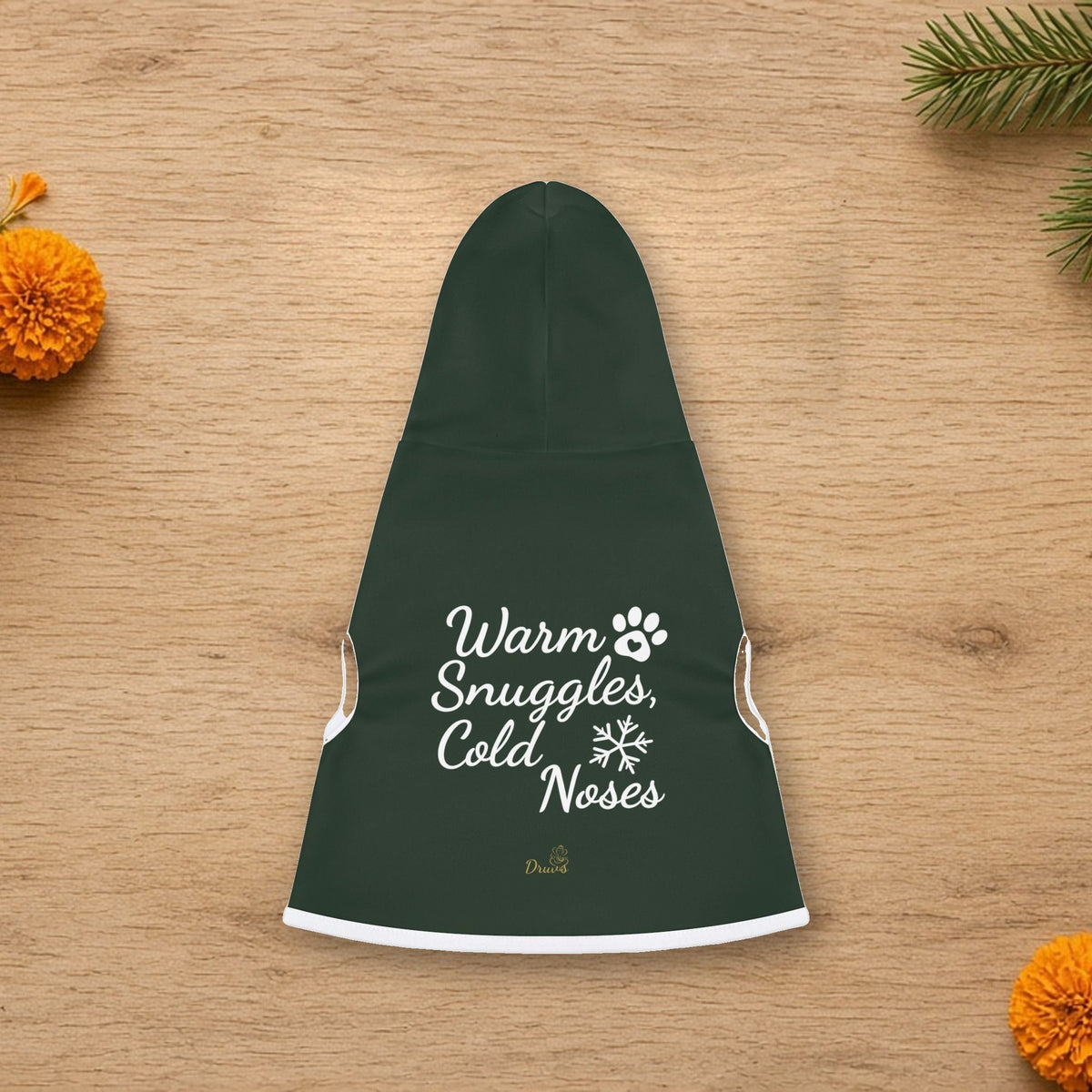 warm snuggles cold noses pet hoodie