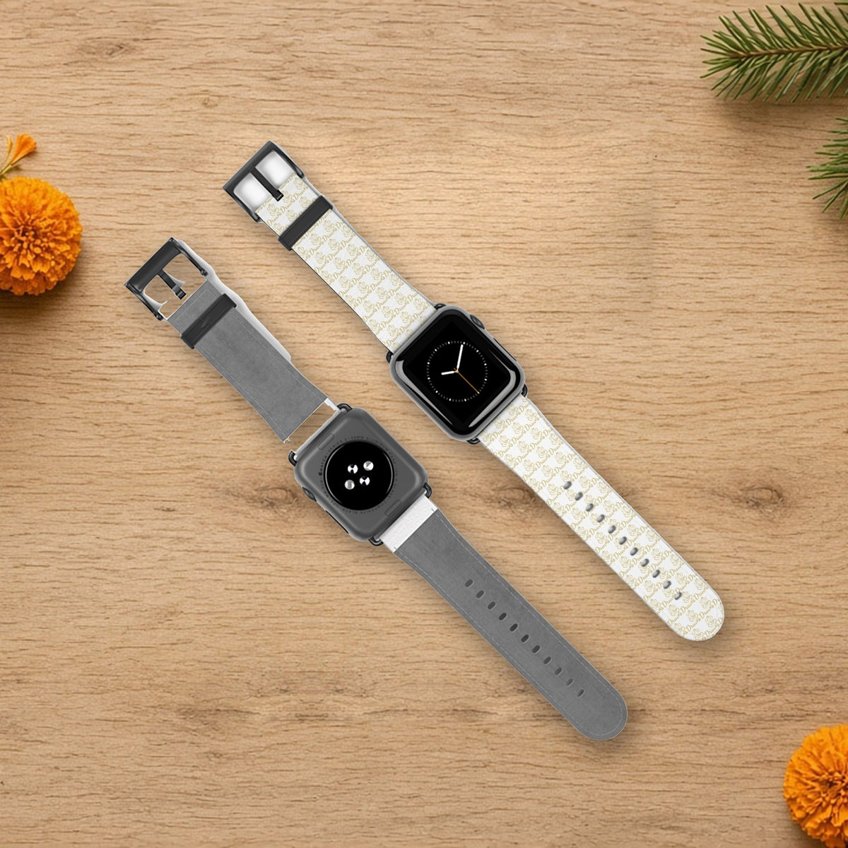 watch band white wrist band with druvs monogram